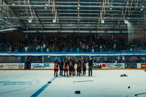 ice hockey arena crowd